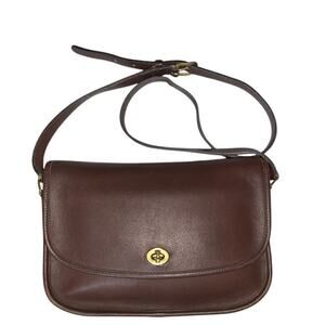 Vintage Coach Brown Leather City Bag Made in the USA